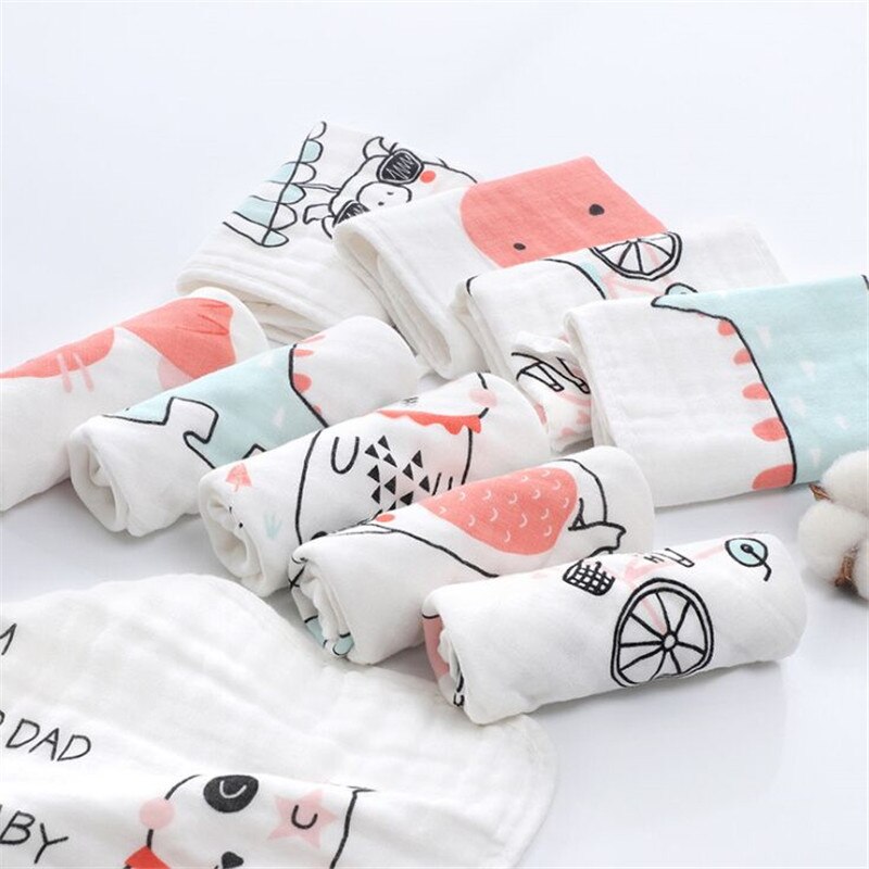 5 stuks babydoekjes, mousseline doekjes, vierkantjes, zakdoekjes, zachte katoenen babywashandjes, super schattige kinderhanddoekjes voor pasgeboren baby's