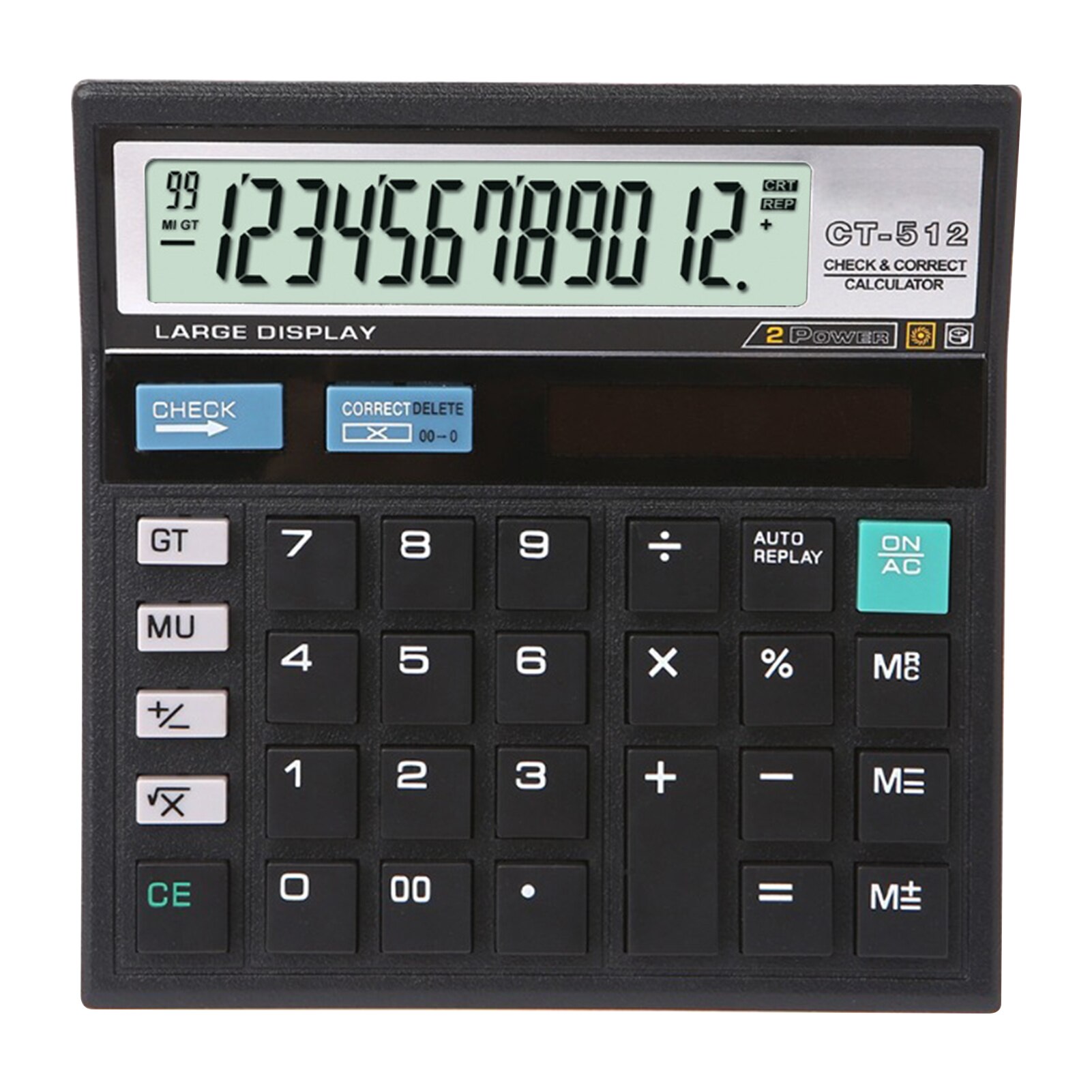 Calculator 12-Digit Desktop Financial Handheld Calculator with Large LCD Display Big Sensitive Button Office Home School