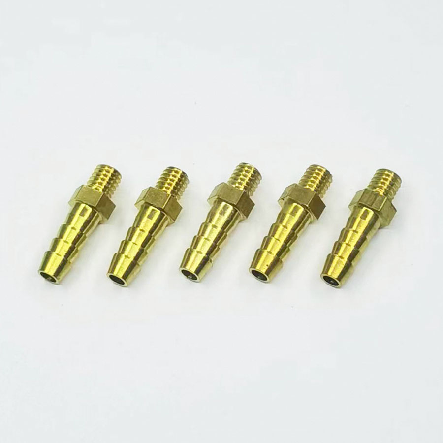 Adaptador de conector de acoplador de manguera de latón, rosca macho métrica, 5 piezas, 3mm, 4mm, 5mm, 6mm, 8mm, 10mm, OD, M5, M3, M4, M6, M8, M10