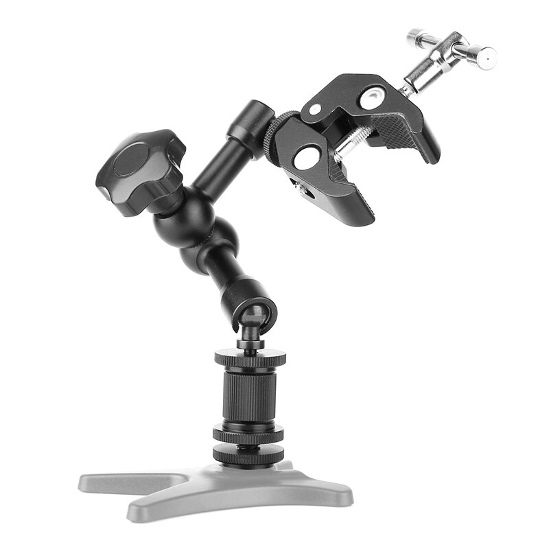 Magic Arm 7 Inch Scharnierende Wrijving Arm Super Clamp Verstelbare Staaf Klem Tang Clip Met 1/4 Inch En 3/8 Inch draad Voor Ds