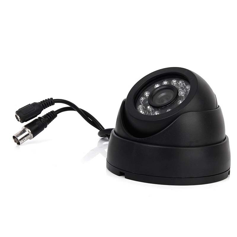 Black Surveillance Camera PAL 1/3" CMOS 700TVL 24 LED IR Cut 3.6mm Security Indoor Dome CCTV Camera
