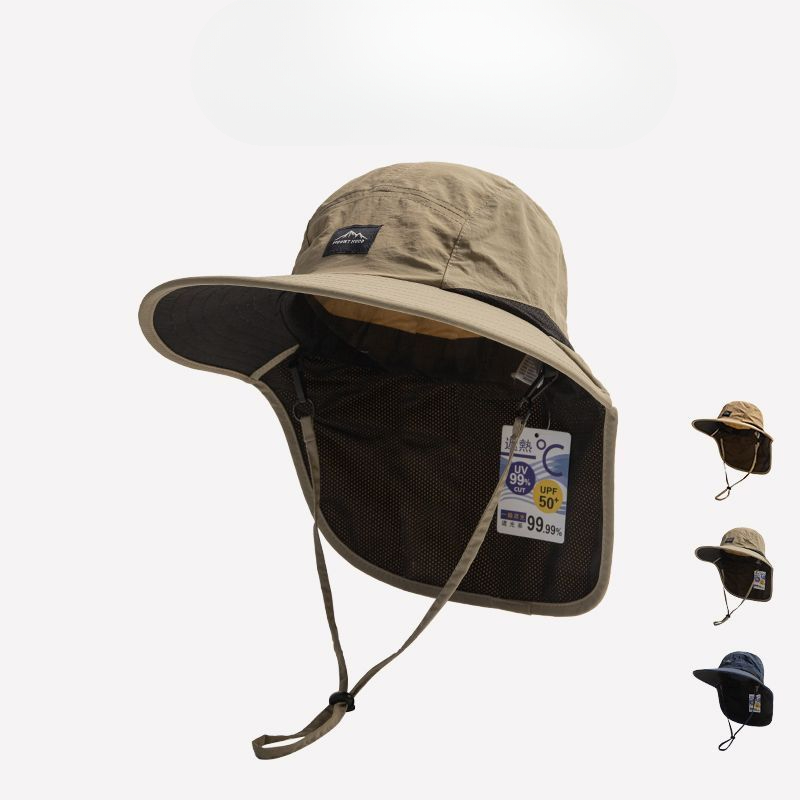 Chapeau de Soleil Panama Unisexe - Large Bord Imperméable Séchage Rapide - Casquette Visor Extérieur Respirant avec Rabat de Cou