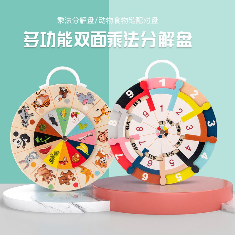 Children Multi-functional Double-Sided Learning Multiplication Decomposition Disk Mathematics Teaching Aids Animal Pai