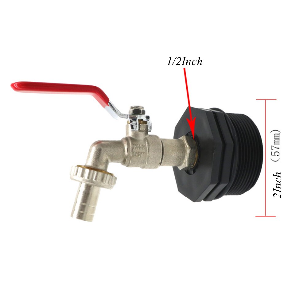 IBC Iron Brass Tank Adapter 60mm External thread to 13mm 15mm 20mm 25mm Garden Water Connectors Drain Adapter: F