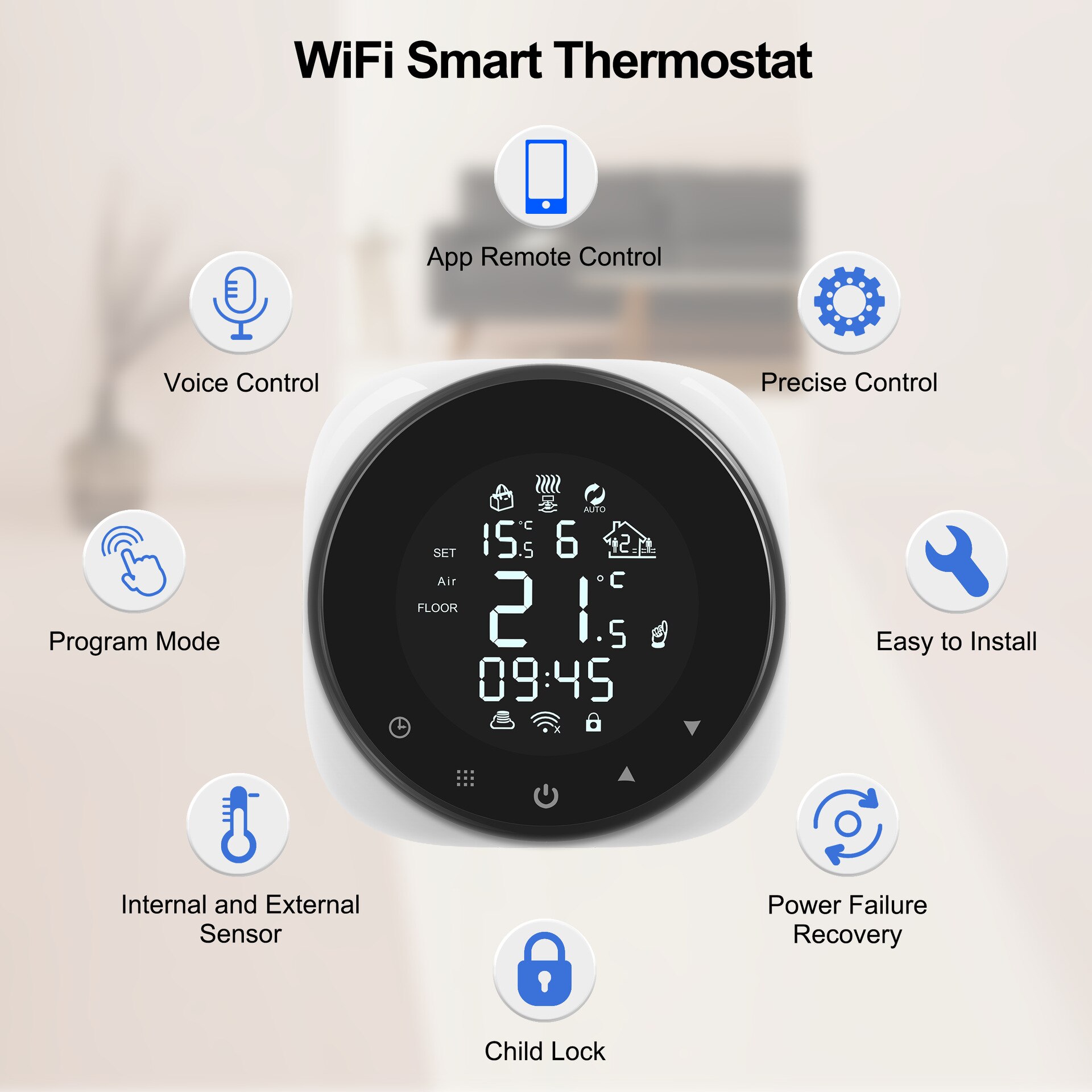 Thermostat WiFi intelligent Tuya/Smart Life, contrôleur de température pour l&#39;eau, chauffage électrique au sol, chaudière à eau et à gaz, Alexa Google Home