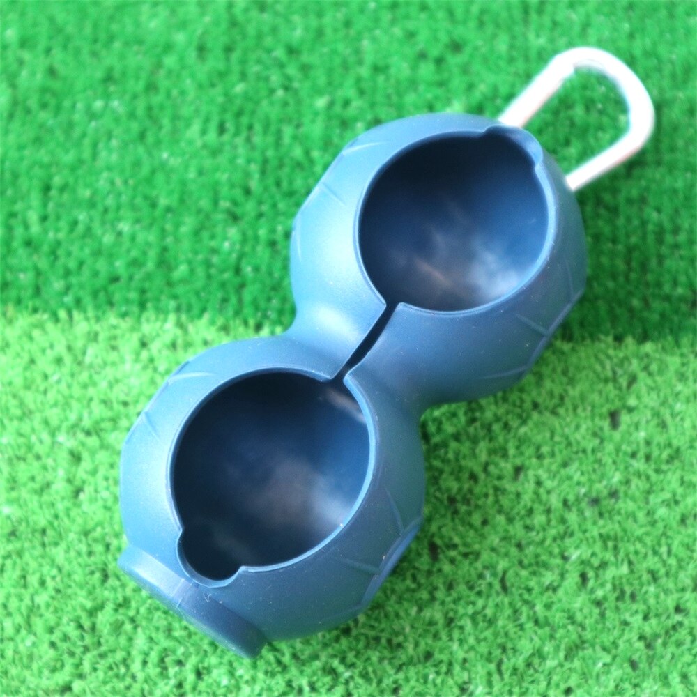 Golfbold beskyttelsesovertræk blød silikone taljeholder ærme opbevaringspose nøglering golf tilbehør til 2 bolde: Blå