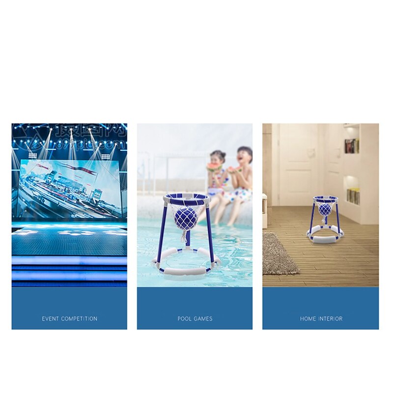 Pool Basketball Hoop Set By Orange/Blue - Inflatable Hoop with Ball - Perfect for Competitive Water Play and Trick Shots