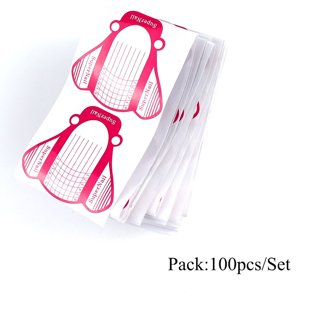 Eruika 20pc/100pc negleform negle gel forlængelse klistermærke oval form selvklæbende akryl skyder til neglelak guide tips: No5