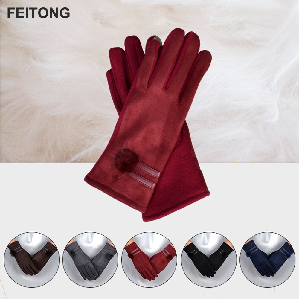 Winter women gloves brand lovely Mittens thick Warm Soft Wrist Gloves & Mittens #EW