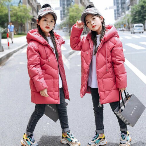 Kids Meisjes Duck Donsjack Down Jas Puffer Jas Parka Bovenkleding Warme Jassen: Rood / 150