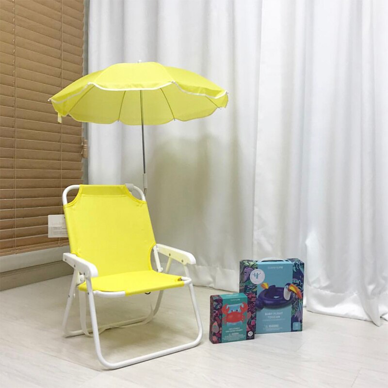 Outdoor Folding Beach Children Chair With Umbrella Utralight Baby Kids Camp Chair Sun Lounger Folding Picnic Camping Seat
