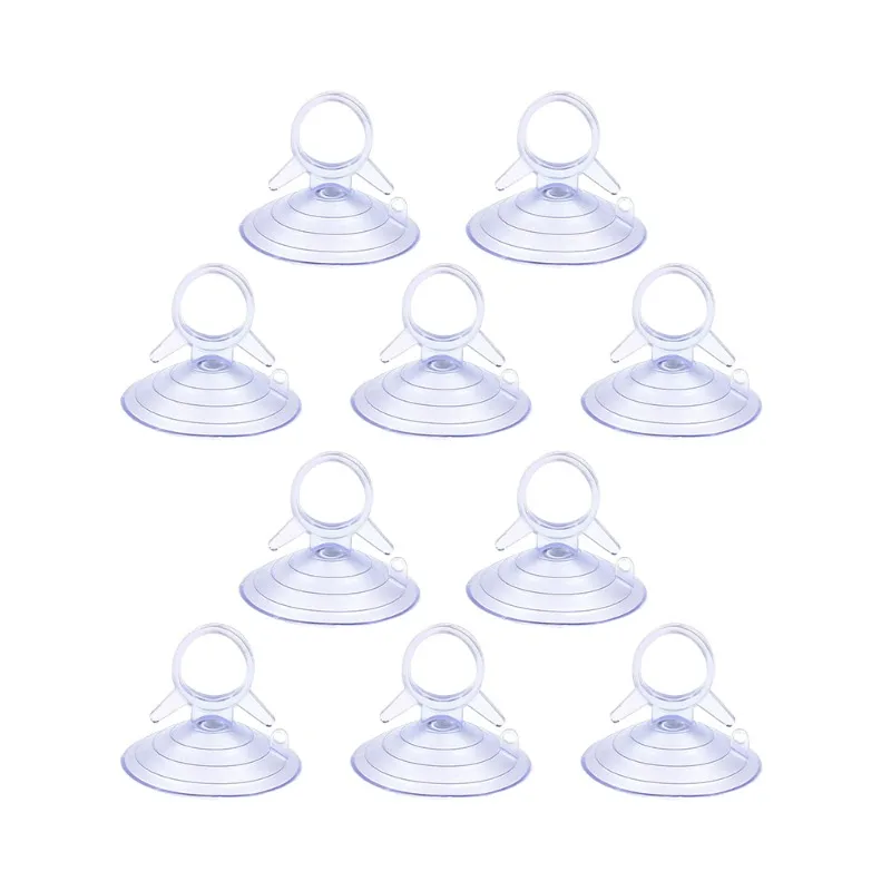 Ventosa de fijación para parasol de coche, 10 Uds., 45mm, ventosa de goma negra/transparente, gancho de ventosa, accesorios de sujeción con Clip para coche