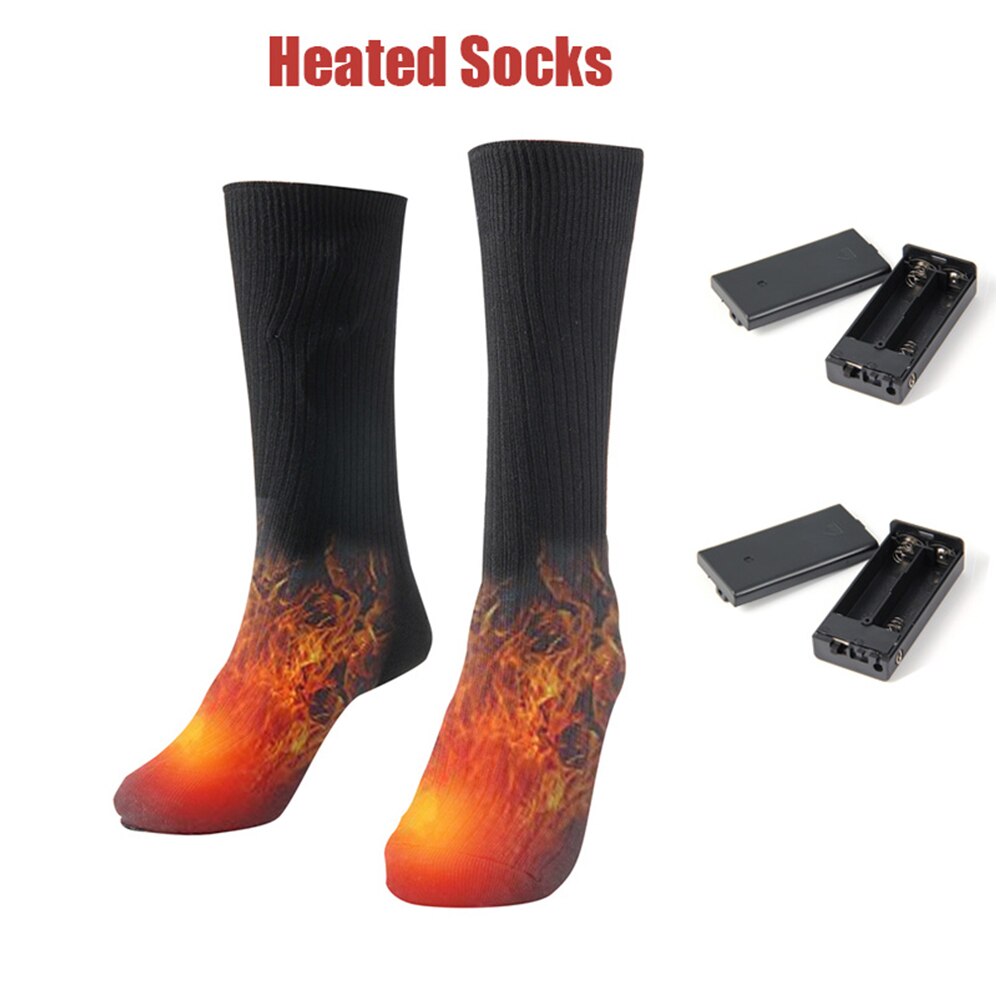 Tykkere varmere sokker elektriske opvarmede sokker genopladeligt batteri til kvinder mænd vinter udendørs skiløb cykling sport opvarmede sokker: Default Title