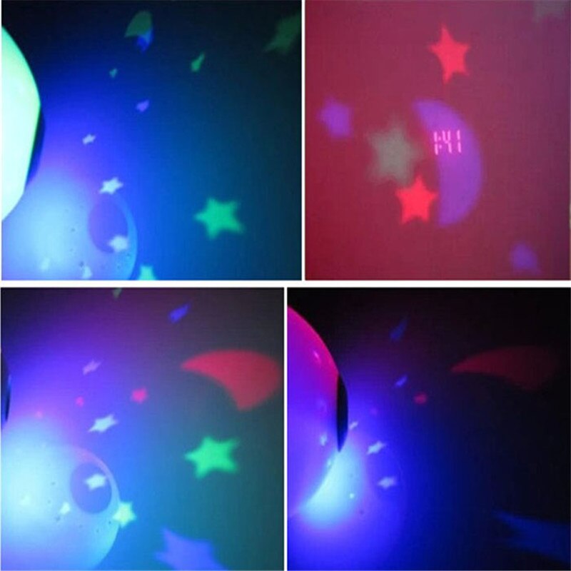 7 Colors Alarm Clocks LED Change Star Night Light Magic Projector Backlight Clock