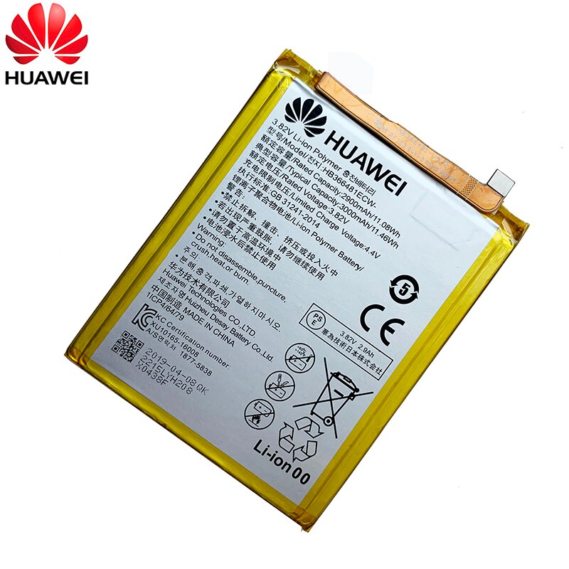 Original HUAWEI Honor 8 Battery Honor 8 Lite 9 HB366481ECW Real 3000mAh for HUAWEI P9 P Smart P9 P10 P20 Lite Honor 5C