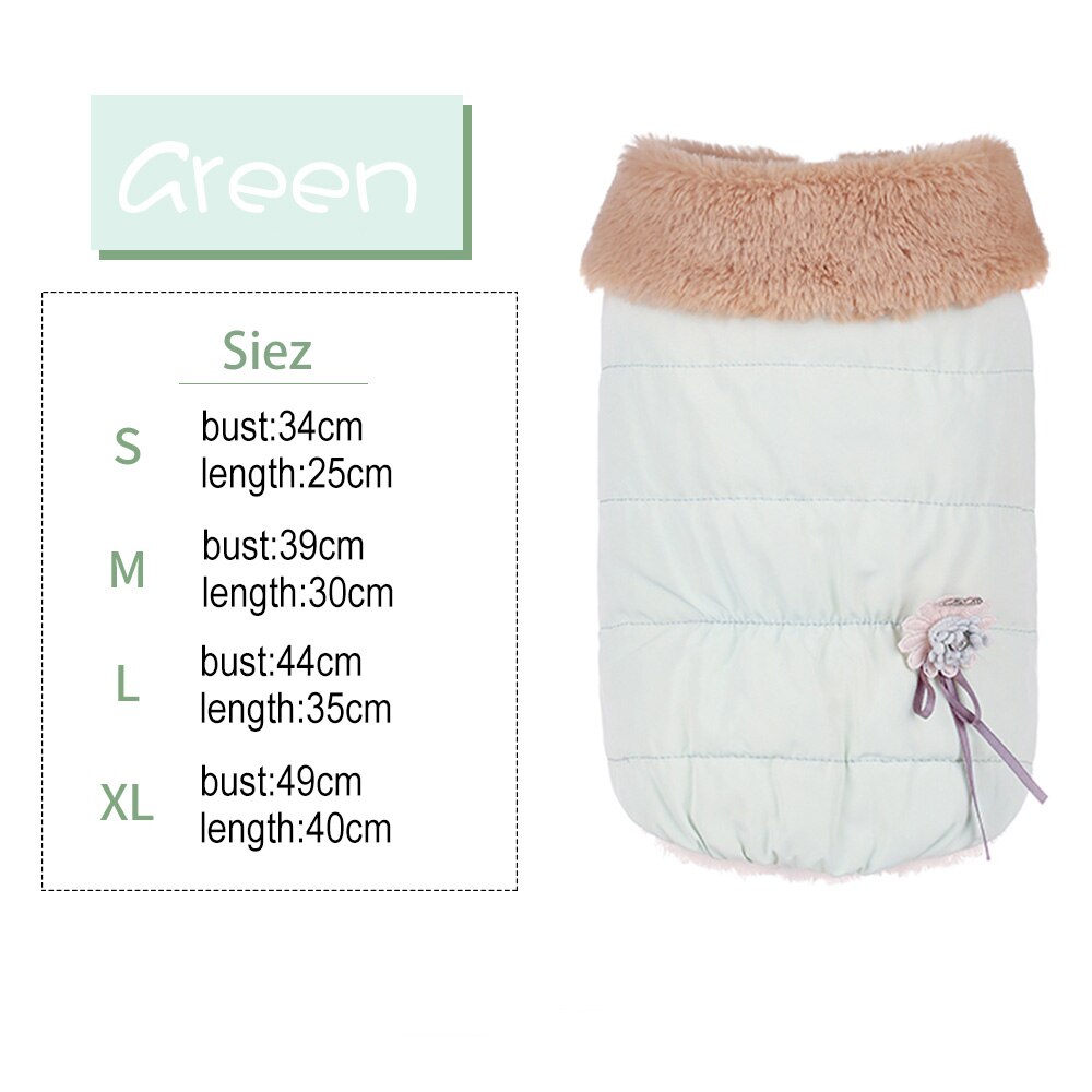 HOOPET Pet Dog Clothes For Dog Winter Clothing Cotton Warm Cloth for Dogs Thickening Product Dogs Coat Jacket Puppy Chihuahua: Green / XL  chest 49