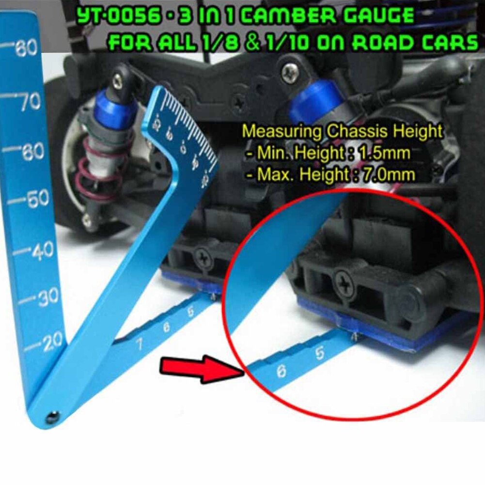 Rc 1/8 1/10 Auto Set Up Tool Chassis Schorsing Wiel Camber Rit Hoogte Guage