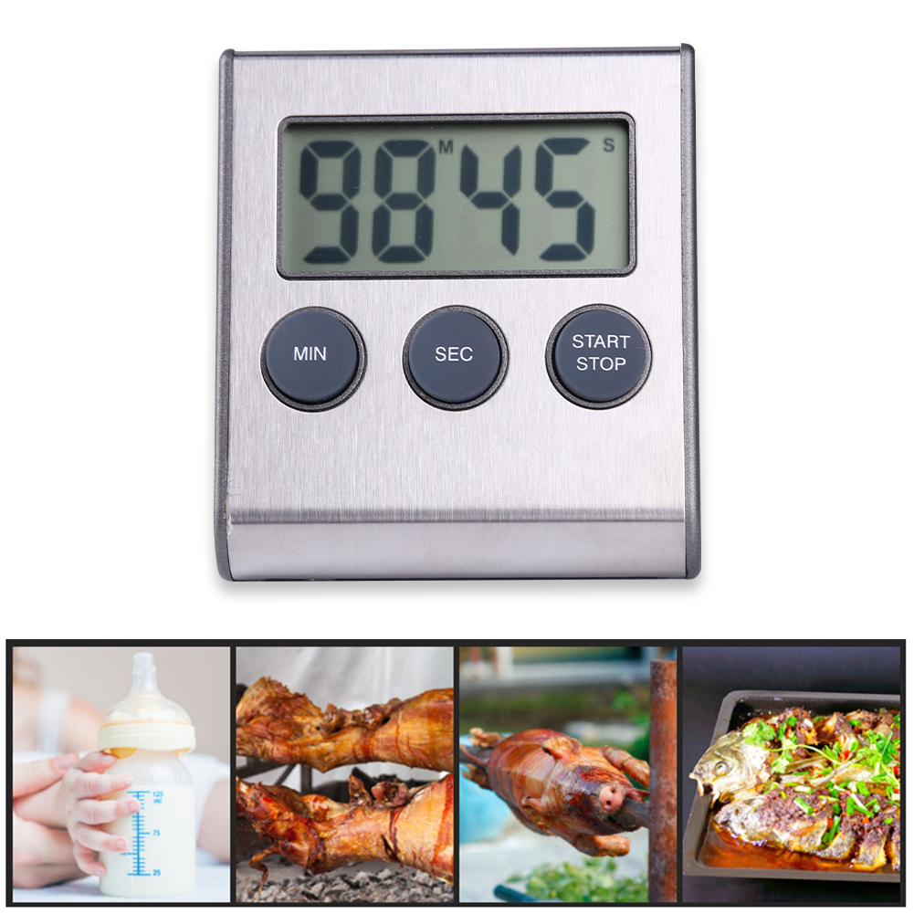 Kitchen Timer Digital Magnetic Digital Chronometer LCD Digital Screen Alarm Magnet Clock Cooking Count Up Countdown Stopwatch