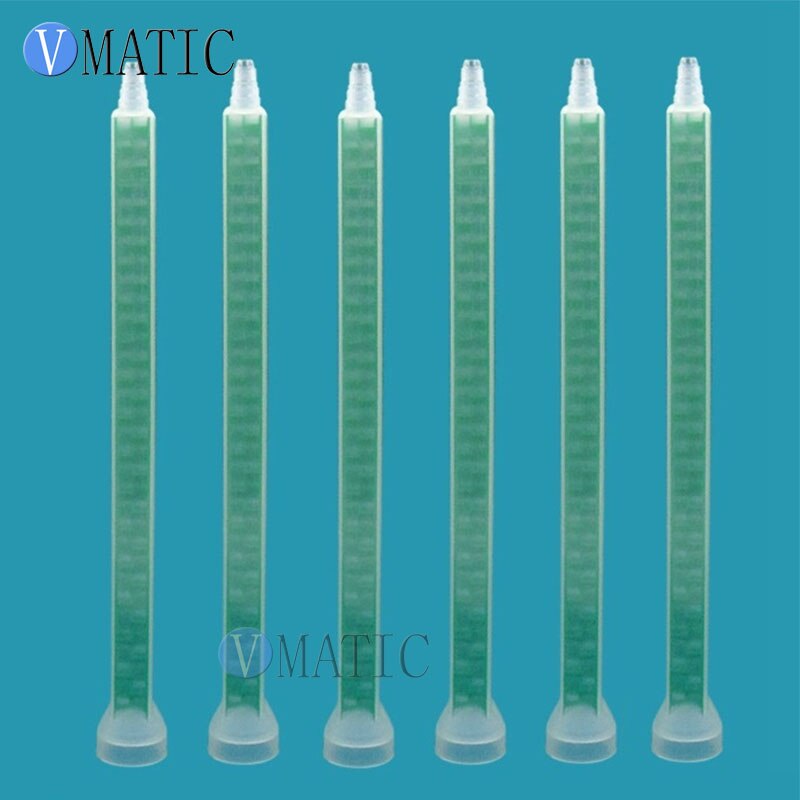 10 stk plastisk harpiks statisk mixer fmc 08-32 blandingsrørsdyser til duo-pakke epoxier firkantet form grøn farve