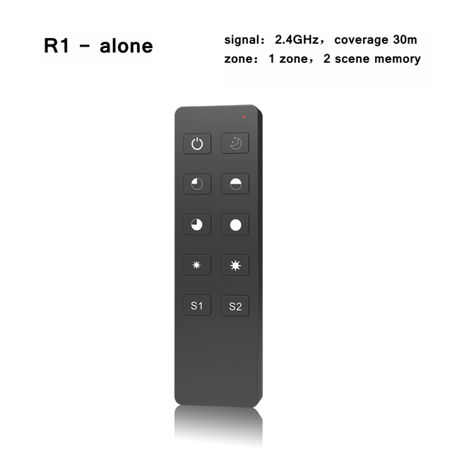 S1 S1-B R1 Triac Dimmer Controller Push-Dim AC100-240V 1 Channel Single Color 150-480W RF 10 keys Wireless Remote: R1 alone