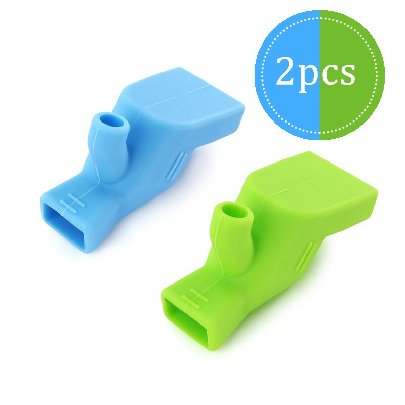 3/2/1pc Kitchen Sink Faucet Extender Rubber Elastic Nozzle Guide Children Water Saving Tap Extension For Bathroom Accessories: Blue and Green