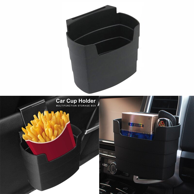 Bil pommes frites hållare förvaringslåda bock hamburgare matbricka resa äta i bilen dricka mugghållare saucemoto dip klämma bil-styling: Stil a