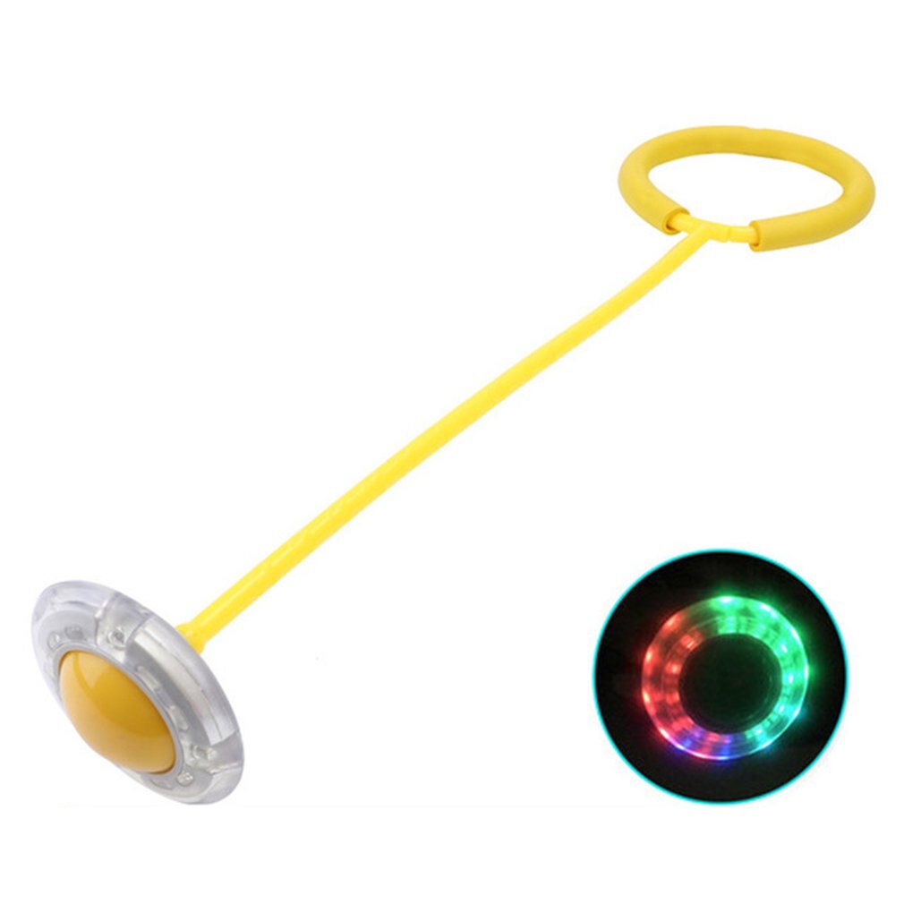 Bola de salto de juguete elástica para niños, juego de Yo, Anillo de pie luminoso, anillo de rotación