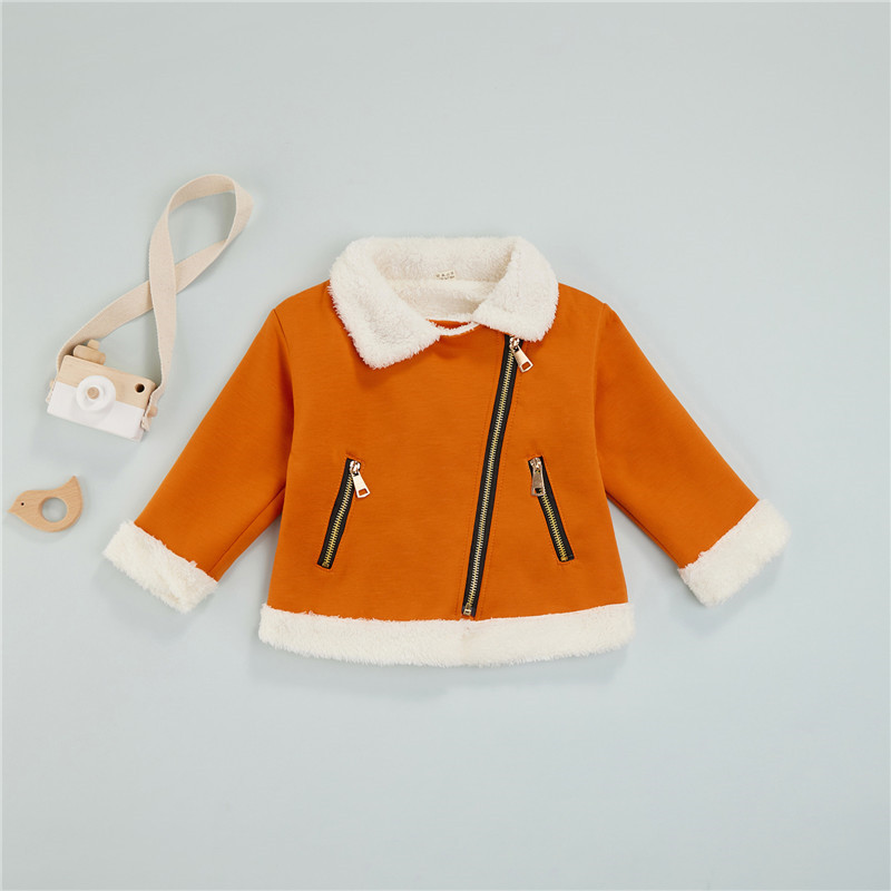 Manteau à manches longues pour bébé, veste à revers, avec poches latérales, pour fille et garçon de 0 à 36 mois, vêtement d&#39;extérieur épais et