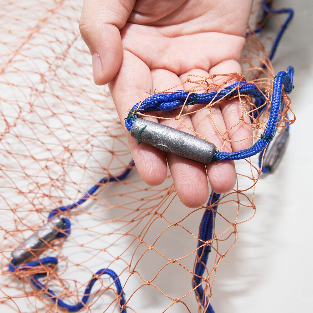 Lawaia Multifilament Line with Lead Sinker Cast Net Fish Network Outdoor Hand Throw Fishing Trap Network