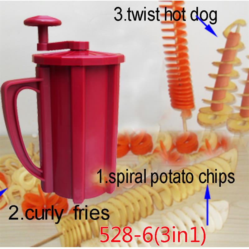 Tornado Potato Slicer Manual Twist Spiral Potato Cutter Spiral Chips Whirlwind Potatoes Machine Potato Vegetables Tools