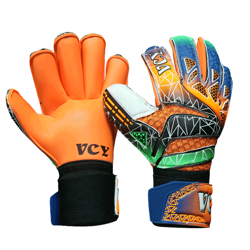 Kids Goalkeeper Gloves Cheap Roll Finger Football Palm Soft Latex Soccer Goalie Gloves with Finger Protection