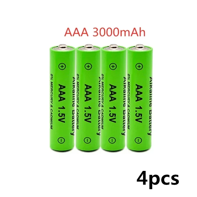 100% nouvelle pile AAA 3000 MAh batterie Rechargeable AAA 1.5 V 3000 MAh Rechargeable Alcalinas Drummey + chargeur: green
