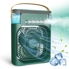 2025 Schreibtischventilator mit 5-Wege-Nebelkühlung – oszillierend, Aromatherapie, bunten LED-Lichtern und Timer für Zuhause oder Büro: Gelb