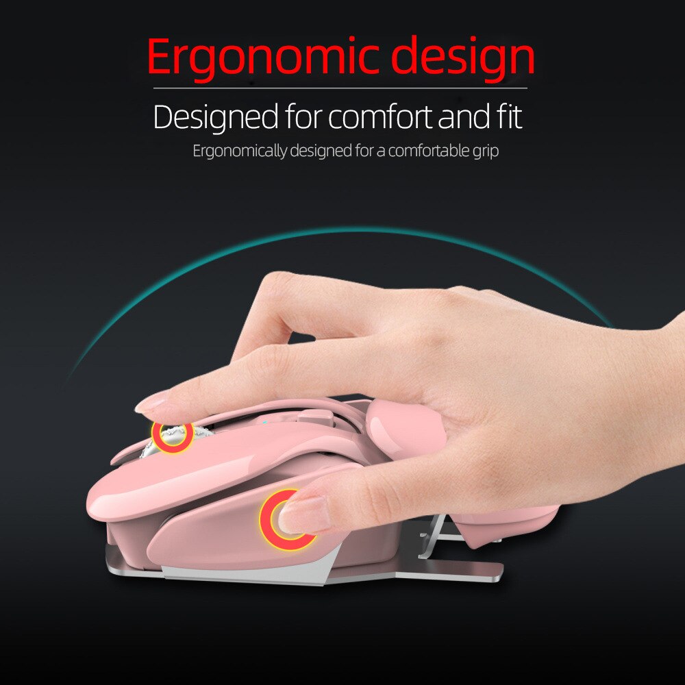 Draadloze Stille Muis Voor Office Desktop Gaming Muis 2.4G Draadloze Mini Muis Dpi Instelling Aluminium Usb Opladen