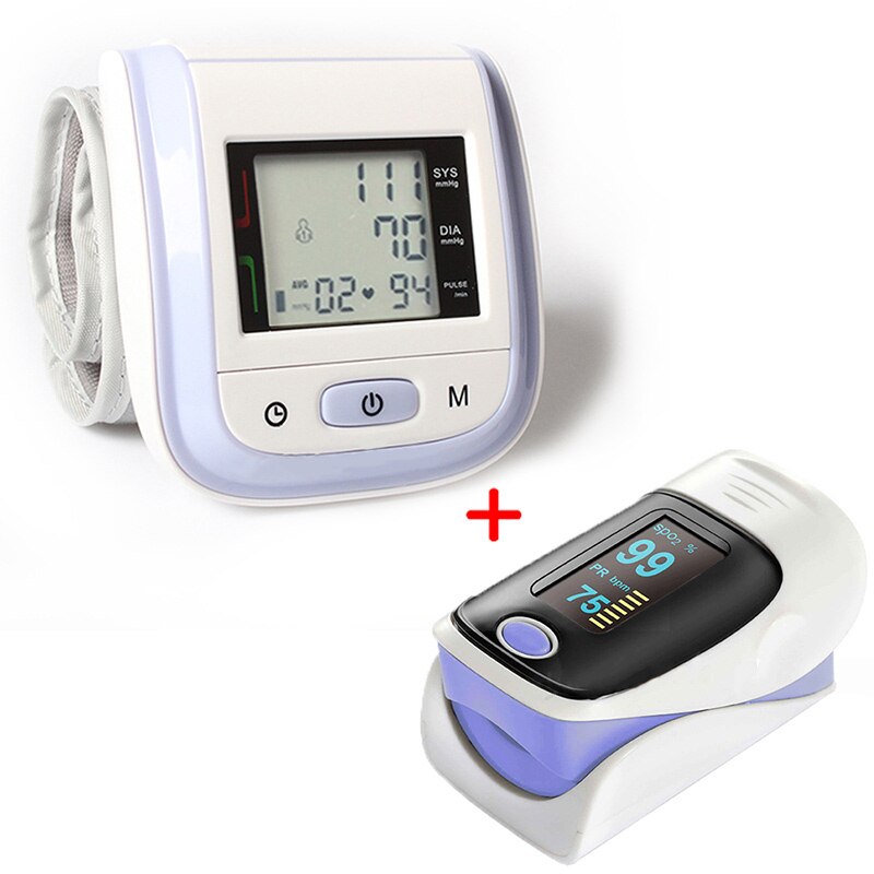 Loodom Finger Pulse Oximeter OLED Digital Arm Blood Pressure Monitor Sphygmomanometer Upper Cuff Health Care Heart Beat Meter: Purple