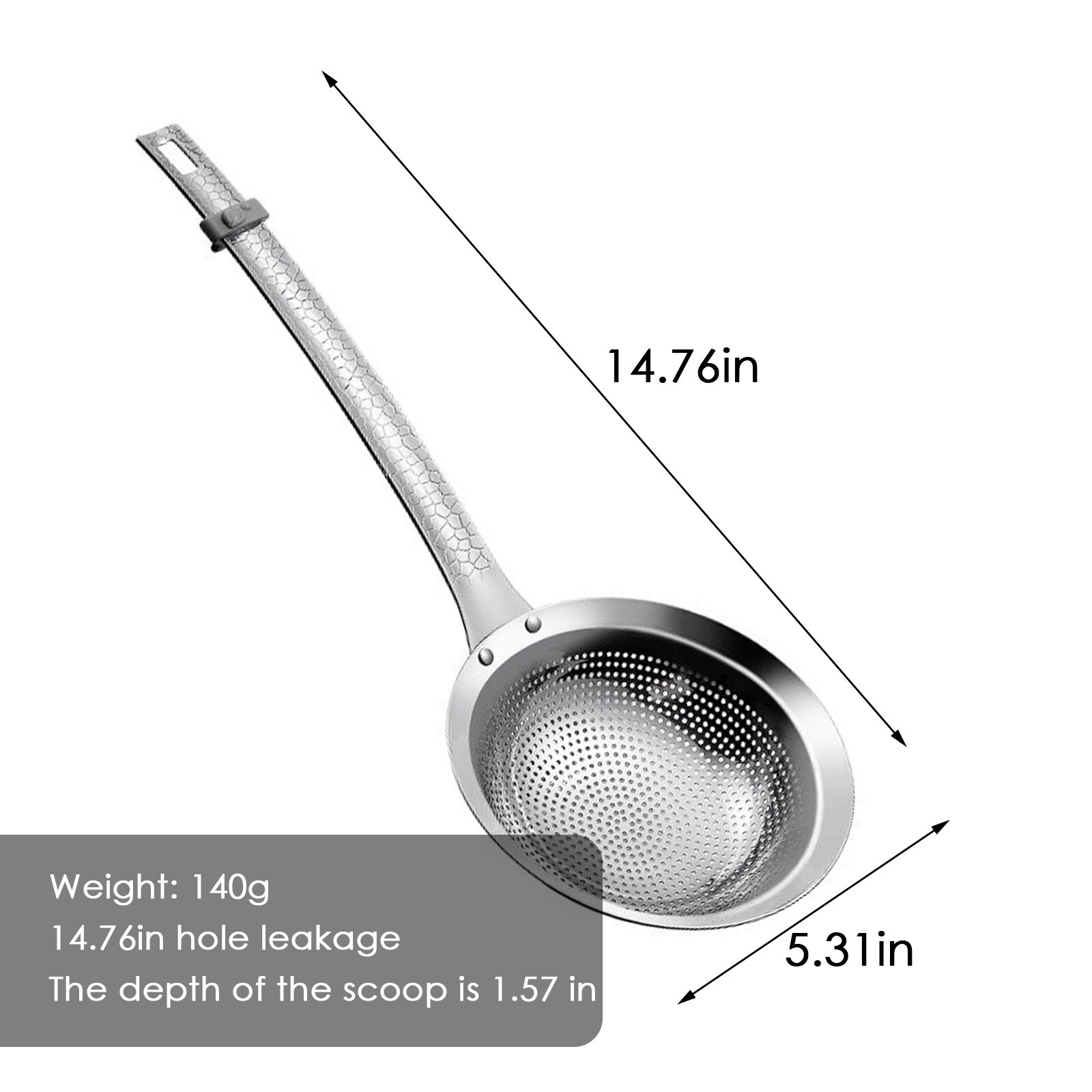 Skimmer Slotted Spoon For Cooking Rustproof Fine Mesh Strainer Spoon Stainless Steel Multi-functional Metal Strainer With Handle: 14cm