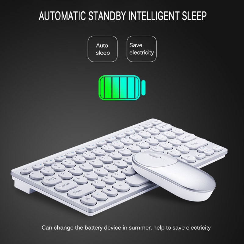 2.4G Wireless Keyboard Mouse English Letter Combo For Desktop Computer PC Laptop And Smart TV With USB Receiver