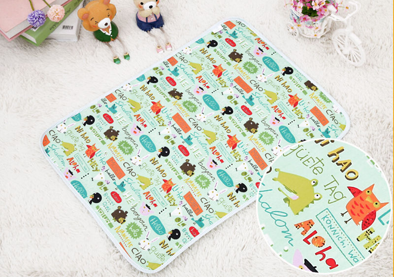 Alfombra impermeable de algodón de para bebés de 30x45 cm, almohadilla cambiante para la orina, suministros para el cuidado del bebé en casa