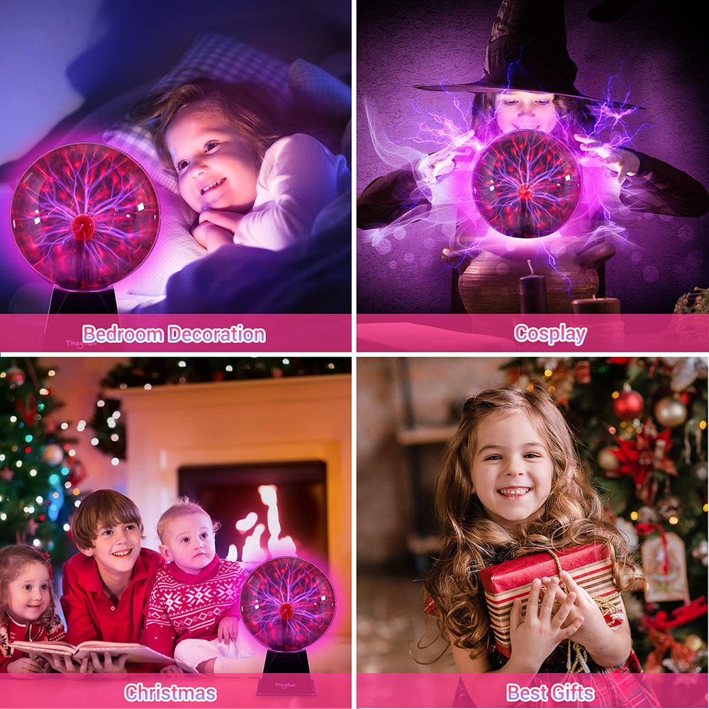 Plasma Ball Novelty LED Night Light Touch Sensitive Table Sphere Glass Lamps Decor Magic Crystal USB Power 3 4 5 6 Inch
