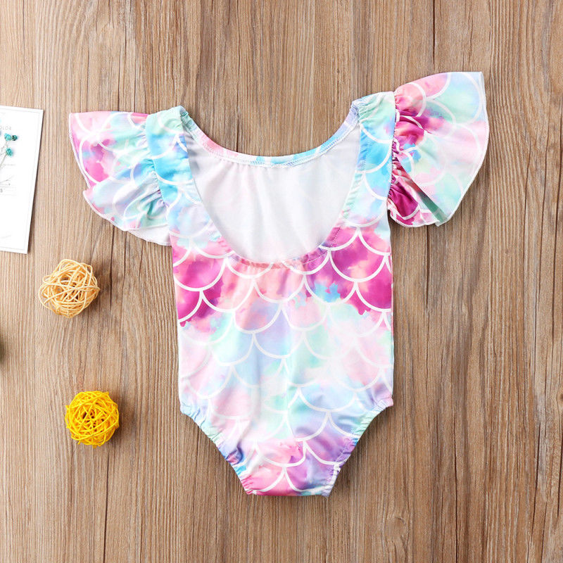 Toddler Girl Swimsuits 6M-4Y Cute Toddler Kids Baby Girls Mermaid Swimsuit Bikini Beachwear Romper Summer