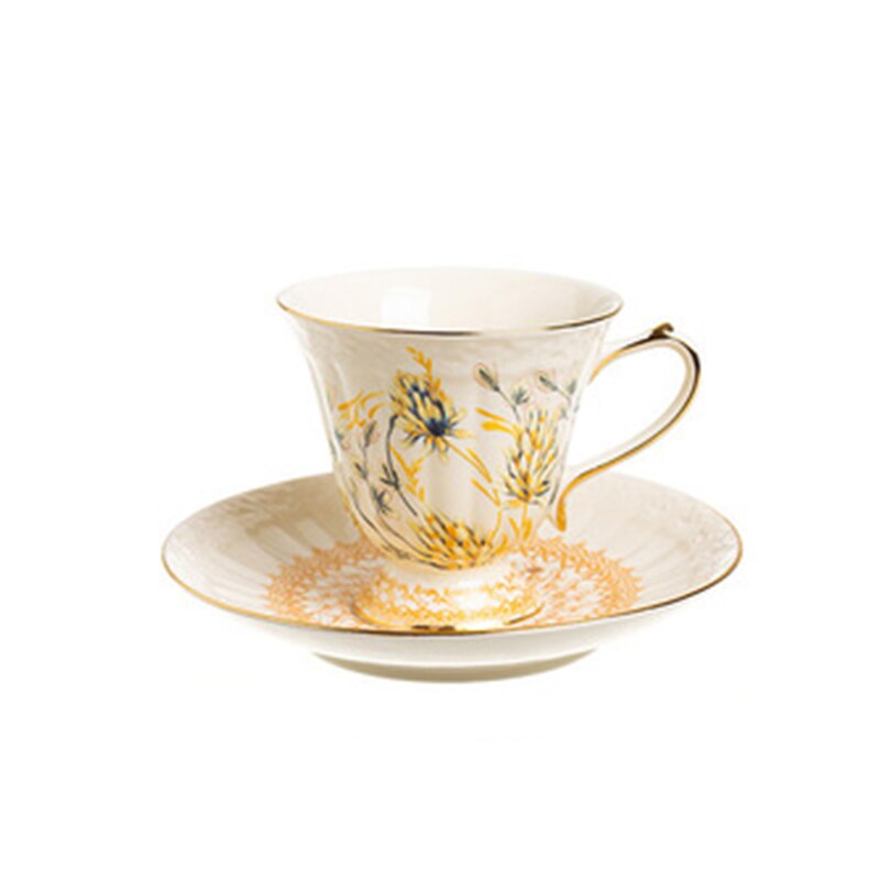 Ceramic European-style Small Luxury Home Tea Set High-end Phnom Penh Cup British Afternoon Tea Cup Flower Tea Cup Tea Pot: d