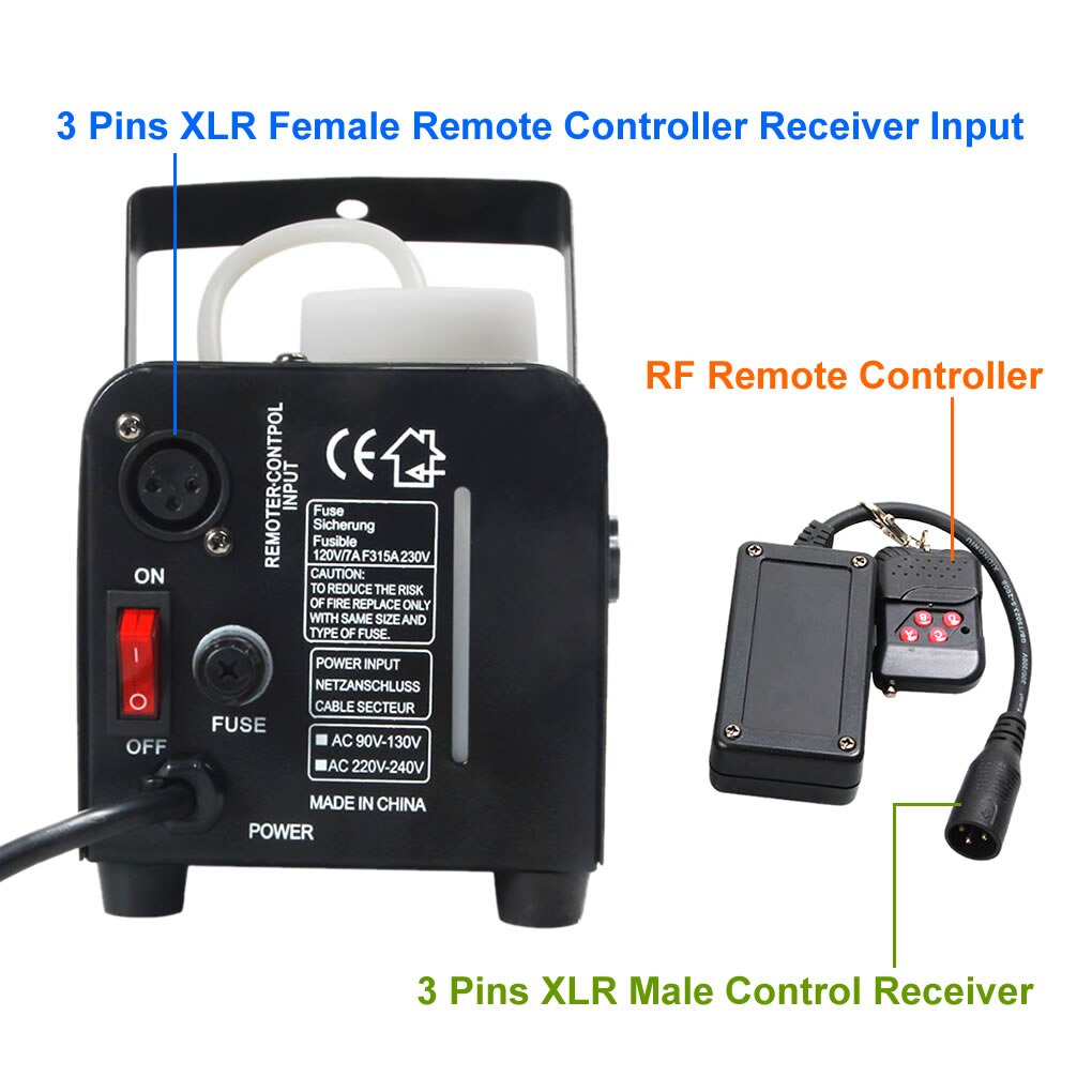 Récepteur de télécommande XLR pour 400W 500W 900W 1500W, Mini 3 broches, lumière de scène, Machine à fumée et brouillard