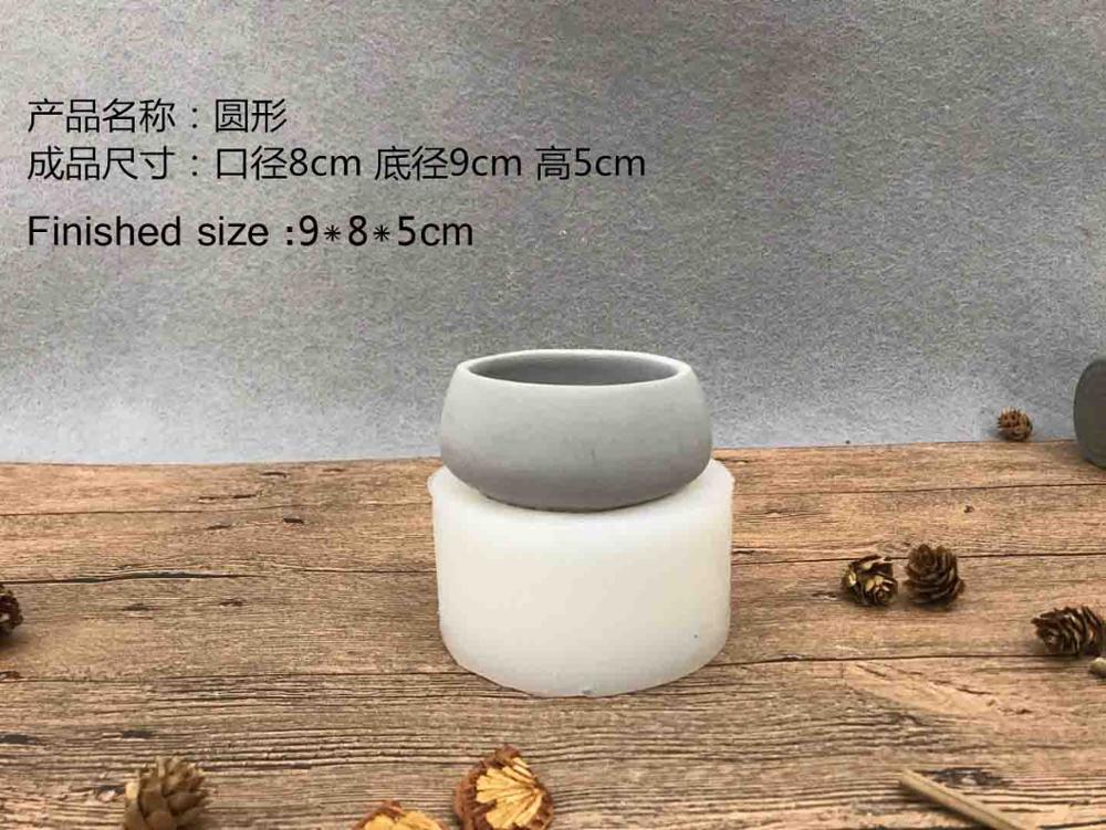 Stampi in silicone per vaso stampi per vasi da fiori in cemento piante succulente stampo per vasi 3D fioriera stampo per vasi ciotola stampo per cemento: Grigio chiaro