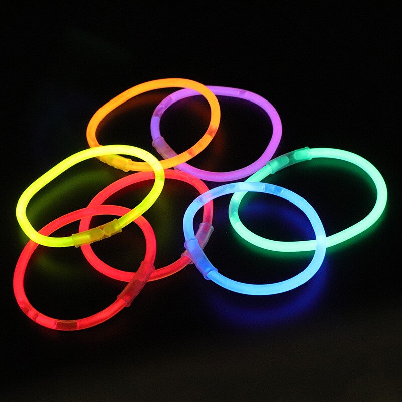 50 Pcs Party Fluorescence Light Glow Sticks Bracelets Necklaces Neon For Wedding Party Glow Sticks Bright Colorful Glow Sticks: 50