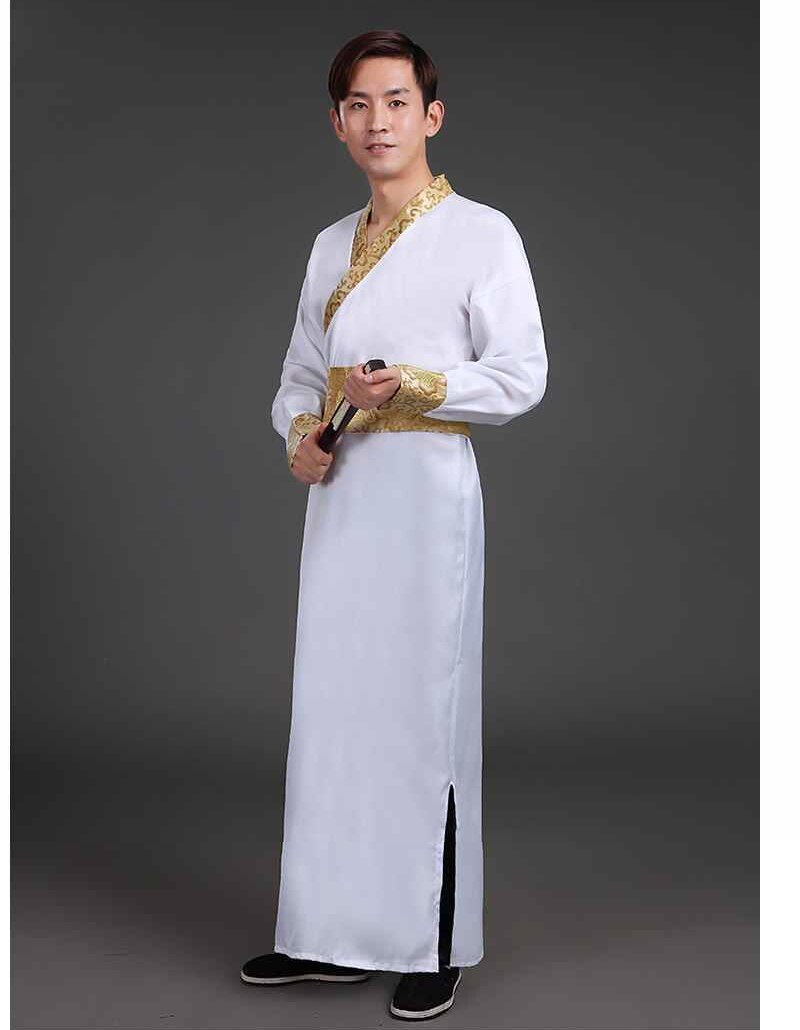 Robe traditionnelle chinoise pour homme, rouge, blanc, noir, costume ancien, rétro, style chinois