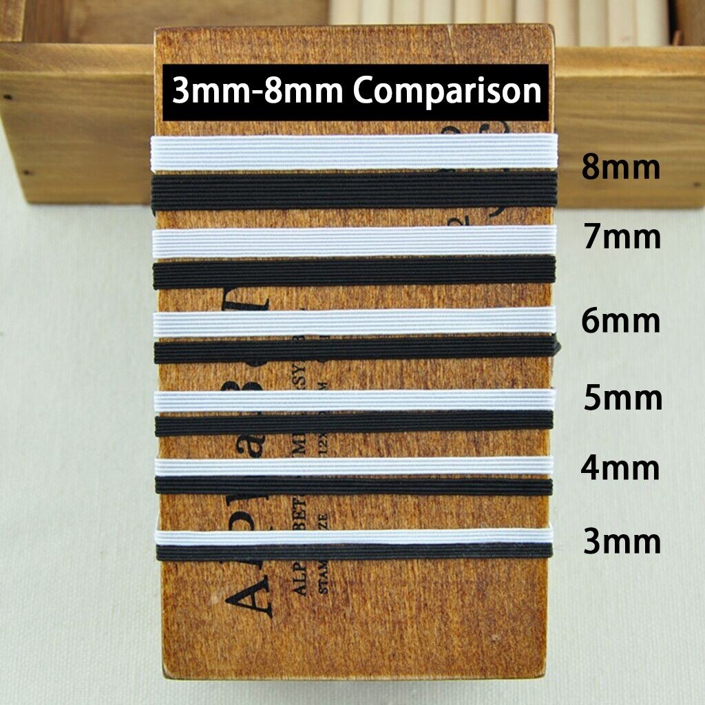 1/6“ Width 109yards Length Woven Flat Knitted Elastic Craft Sewing Elastic Cord Elastic Band Sewing Stretch Rope #T1P