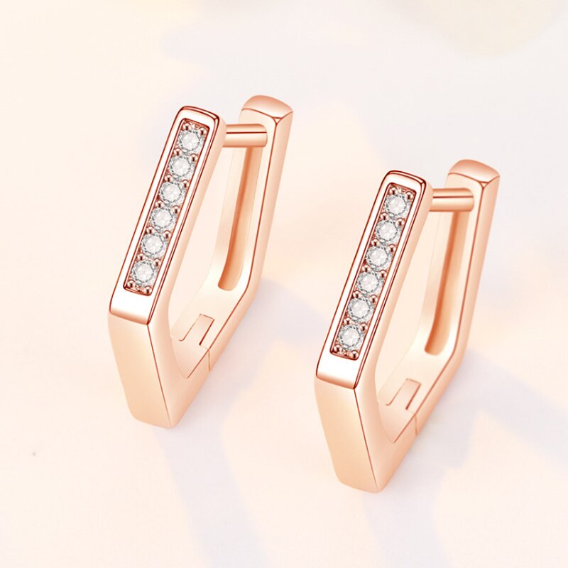 Polygon earrings top cubic zirconia Exquisite simple earrings for women girls jewelry2020