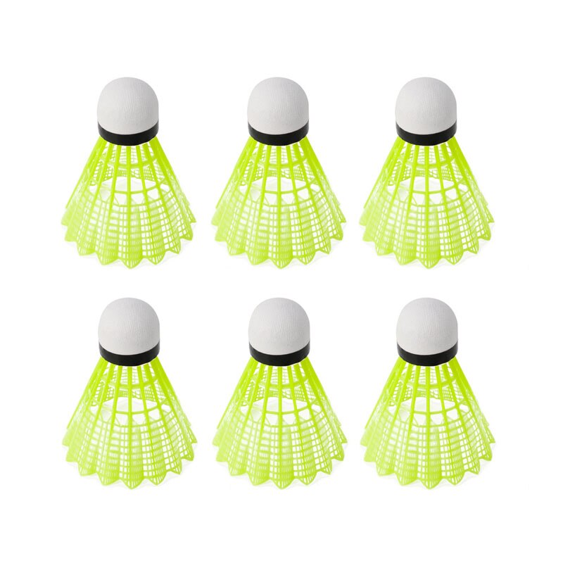 100% Nieuw En 6Pcs Trein Gym Fitness Geel Nylon Shuttles Badminton Bal Sport Duurzaam