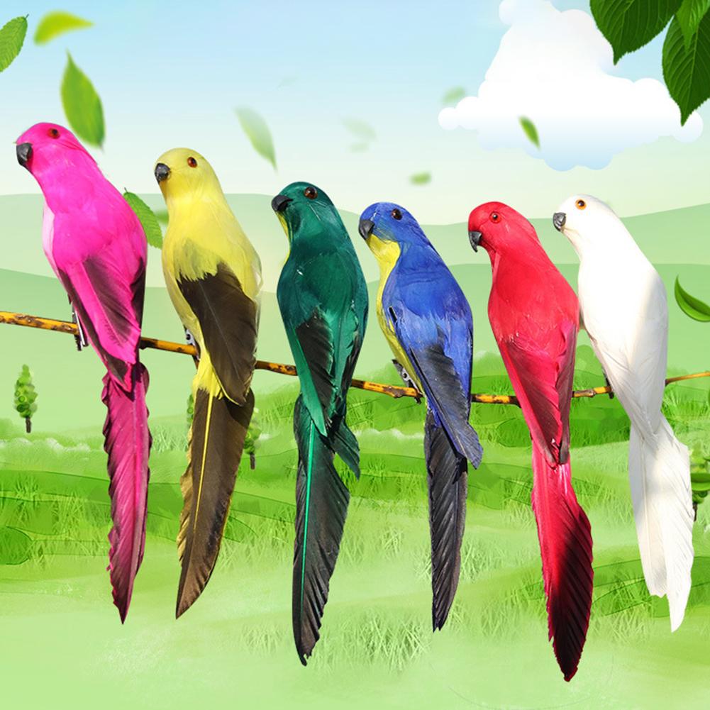 20CM imitación loro guacamayo ventana pájaro espuma pluma loro grande decoración del hogar Decoración de jardinería pájaro