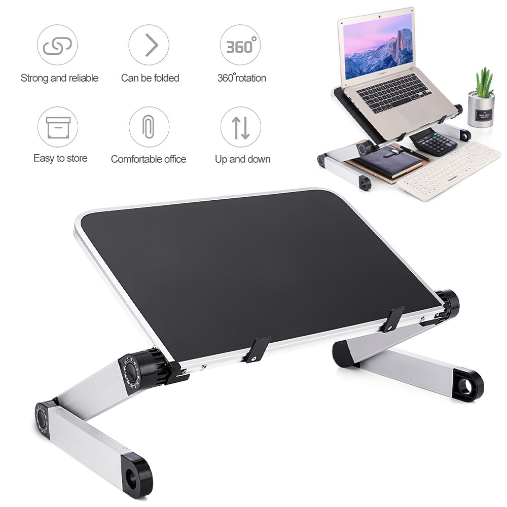 SPASH 360 Degree Adjustable Aluminum Computer Table Portable Ergonomic Laptop Table Desk Stand for Living Room Bed Book Stand